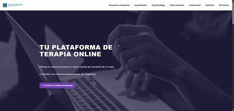 Sanamente Online — Plataforma integral de telepsicología